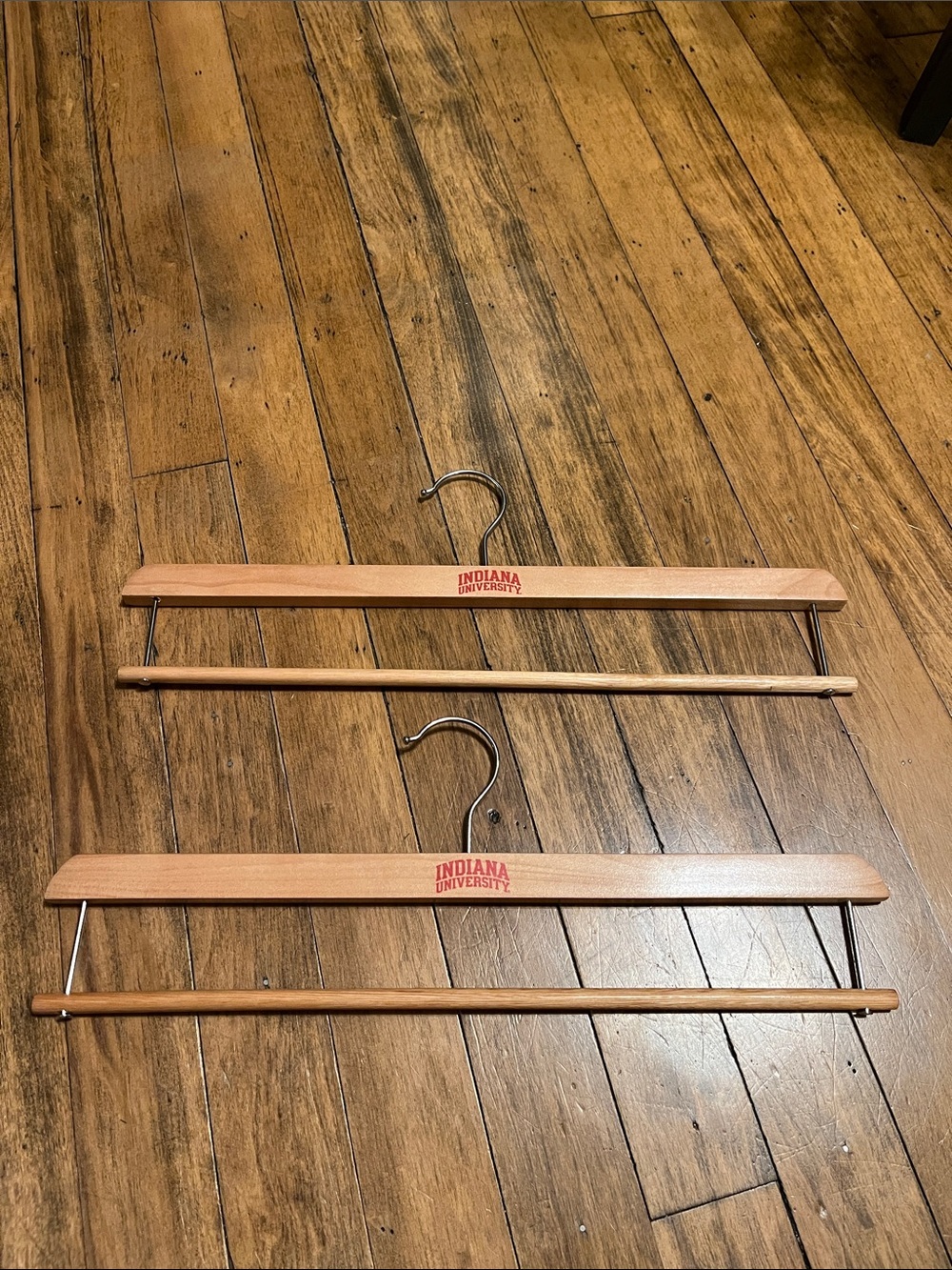 Indiana University Wooden Trouser/Blanket Hangers - Natural Wood